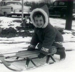 Mom Sledding 60s