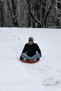 Mom Sledding